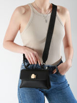 Cross Body Tas David jones Zwart saffiano CM7211H-vue-porte